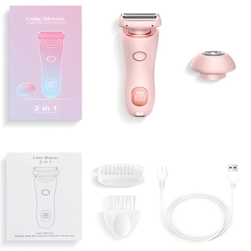 2-in-1 Painless Electric Razor for Women – Smooth Hair Removal, Wet or Dry