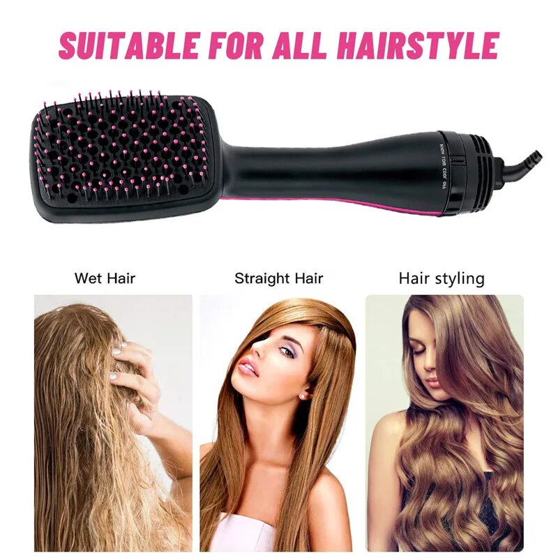 2-in-1 Hair Dryer Brush & Straightener