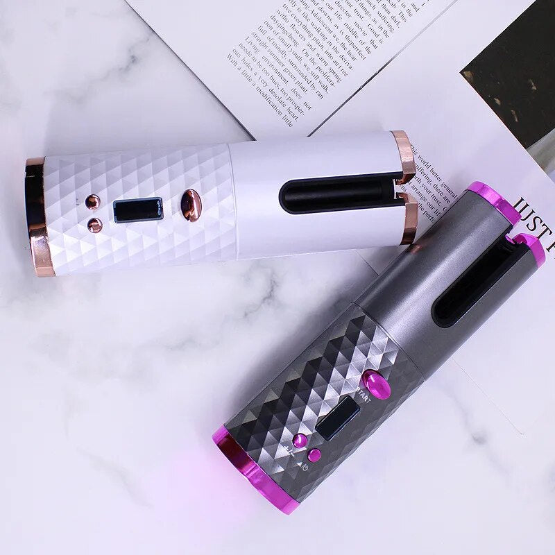 Rechargeable Automatic Hair Curler with LCD Display